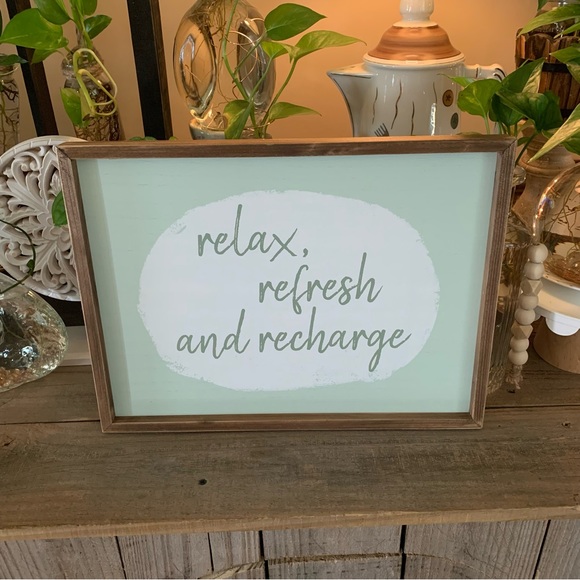 Hobby Lobby Other - 🌱wood wall decor~relax rest recharge~farmhouse~Rustic~hobby lobby~wall Art🌱